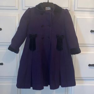 Girl’s Rothschild Pleated, Long, Wool Pea Coat Sz 6